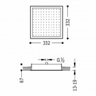 Tres deszczownica do mocowania sufitowego 330 x 330 mm