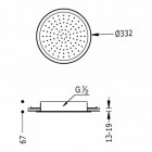 Tres deszczownica do mocowania sufitowego okrągła 330 mm