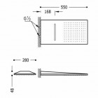 Tres deszczownica z kaskadą 280x550 mm