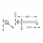 Tres ramię natrysku ścienne 30 cm