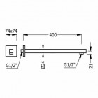 Tres ramię natrysku ścienne 40 cm z kwadratową rozetą