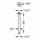 Tres ramię natrysku sufitowe 28 cm