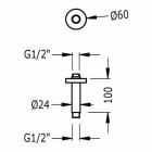 Tres ramię natrysku sufitowe 10 cm