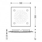 Tres deszczownica chromoterapia 500x500 mm