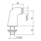 Tres kolanko do baterii wannowej 134870