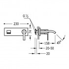 Tres Lex Tres bateria umywalkowa podtynkowa wylewka 158 mm kaskada