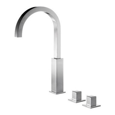 Tres Cuadro Tres bateria umywalkowa 3-otworowa nablatowa wys. 281 mm