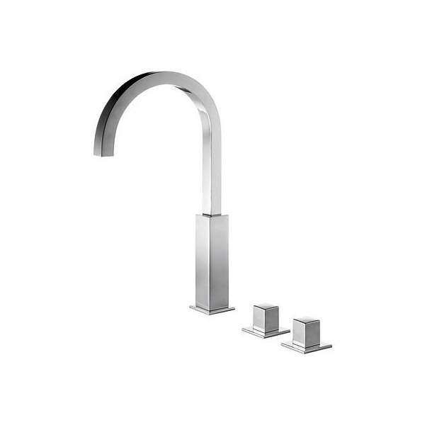 Tres Cuadro Tres bateria umywalkowa 3-otworowa nablatowa wys. 281 mm