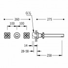 Tres Bimax Tres bateria umywalkowa podtynkowa wylewka 250 mm