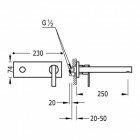 Tres Lex Tres bateria umywalkowa podtynkowa wylewka 250 mm perlator