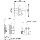 Vicario Quadra bateria wannowo-prysznicowa podtynkowa TQ2V