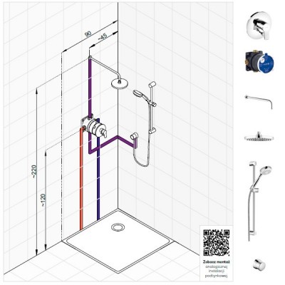 Kludi Pure&Easy zestaw prysznicowy nr 4