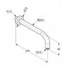 Kludi A-QA ramię natrysku 250 mm 665130500