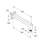 Kludi A-QA ramię natrysku 250 mm 665430500
