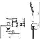 Vedo Cento bateria wannowa ścienna VBC1006/S