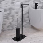 Gedy stojak na papier + szczotka WC czarny