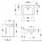 Duravit Starck 3 umywalka Vital 70x54,5 cm
