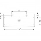 Geberit iCon umywalka 120 cm, z 2 otworami