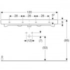 Geberit iCon umywalka 120 cm, z 2 otworami