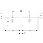 Geberit iCon umywalka 120 cm, podwójna