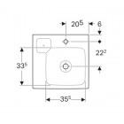 Geberit iCon umywalka 50 cm, z mydelniczką, lewa