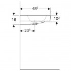 Geberit iCon umywalka 90 cm, z mydelniczką, prawa