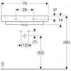 Geberit iCon umywalka 75 cm, nablatowa