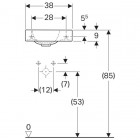 Geberit iCon umywalka 38 cm, prawa