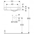 Geberit iCon umywalka 53 cm, lewa
