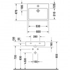 Duravit Vero umywalka 3-otworowa 60x47 cm
