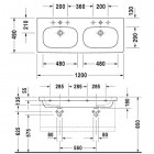 Duravit D-Code umywalka podwójna 120x48 cm