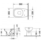 Duravit D-Code miska WC stojąca przyścienna odpływ poziomy 211509