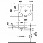 Duravit Architec umywalka 575x520 mm bez przelewu otwór na baterię z lewej strony