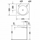 Duravit Architec Med umywalka 575x520 mm bez przelewu