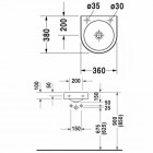 Duravit Architec umywalka mała 360x380 mm otwór na baterię z lewej strony