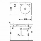 Duravit Architec umywalka nablatowa 500x500 mm bez otworu na baterię