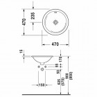 Duravit Architec umywalka wpuszczana w blat śr. 470 mm z przelewem