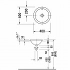 Duravit Architec umywalka wpuszczana w blat śr. 400 mm z przelewem