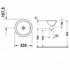 Duravit Architec umywalka wpuszczana w blat śr. 335 mm z przelewem