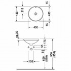 Duravit Architec umywalka podblatowa śr. 400 mm z przelewem bez półki na baterię