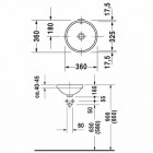 Duravit Architec umywalka podblatowa śr. 325 mm z przelewem bez półki na baterię