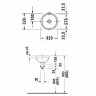 Duravit Architec umywalka podblatowa śr. 275 mm z przelewem bez półki na baterię