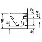 Duravit DuraStyle miska WC wisząca bez wewnętrznego kołnierza 37x48 cm + deska WC wolnoopadająca