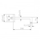 Demm ramię ścienne kwadratowe do deszczownicy 40 cm czarne