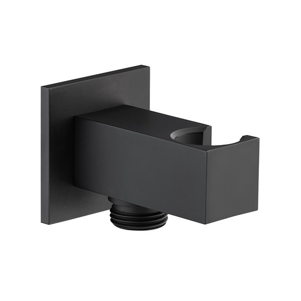 Demm przyłącze kątowe z uchytem kwadrat czarne