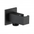 Demm przyłącze kątowe z uchytem kwadrat czarne