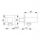 Demm przyłącze kątowe z uchytem kwadrat czarne