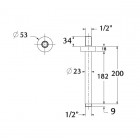 Demm ramię sufitowe okrągłe do deszczownicy czarne