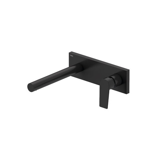 Tres Project Tres bateria umywalkowa podtynkowa wylewka 213 mm czarna 21120202NM