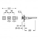 Tres Cuadro Exclusive bateria umywalkowa podtynkowa wylewka 180 mm czarna 00815301NM